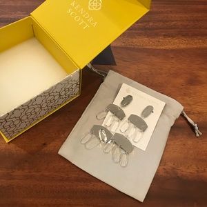 Kendra Scott Emmet Silver Statement Earrings - New